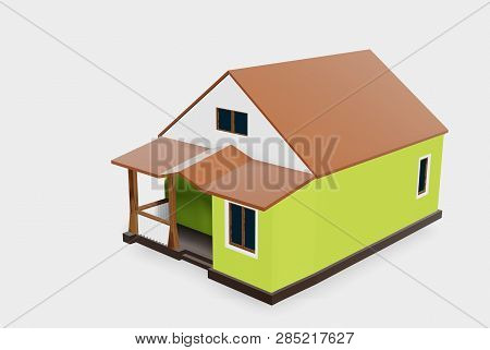 3d House Modern Contemporary Style Isolated On White Background
