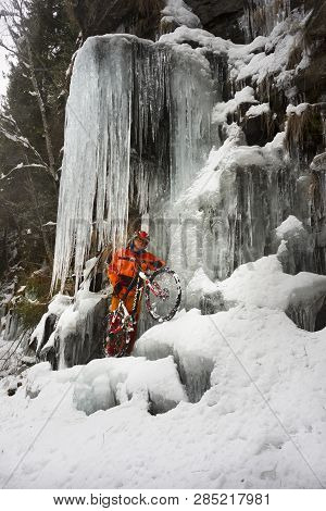Mountain Bike In The Winter In The Mountains