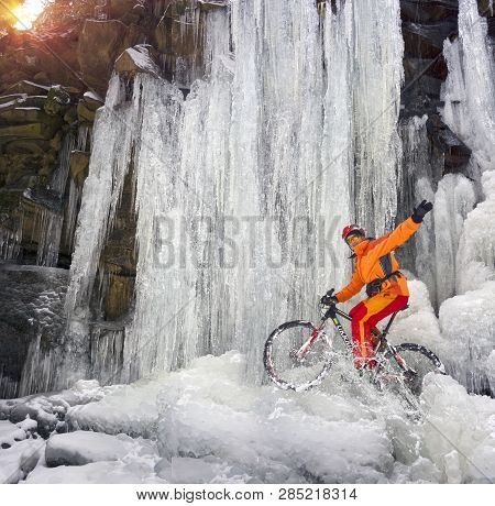 Mountain Bike In The Winter In The Mountains