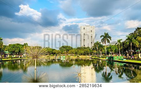 Fountain In Rizal Park - Manila, The Capital Of The Philippines
