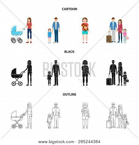 Vector Illustration Of Character And Avatar  Sign. Set Of Character And Portrait Stock Vector Illust