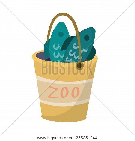 Vector Design Of Bucket And Fish  Symbol. Collection Of Bucket And Fishing Stock Vector Illustration