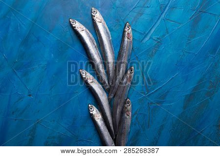 Fish Sprats At The Fish Market. Fresh Organic Raw Fish: