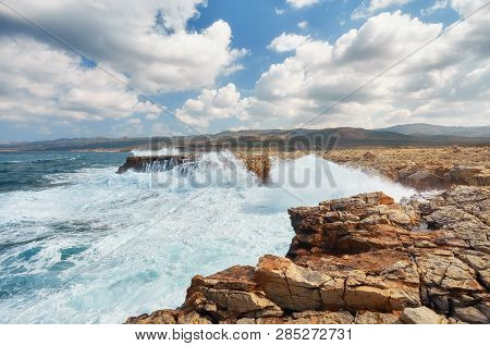 The Rocky Coast Of The Island Of Cyprus