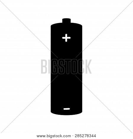 Vector Black Battery Icon On White Background
