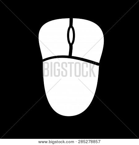 Cartoon Computer Mouse Icon On Black Background