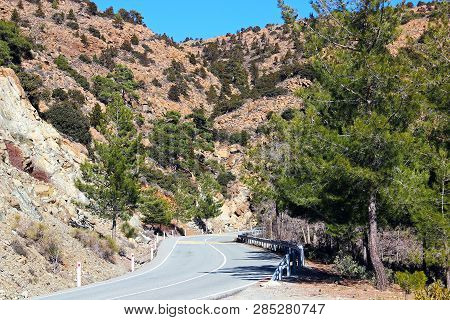 Mountain Road To Olympus, Troodos Mountains, Cyprus