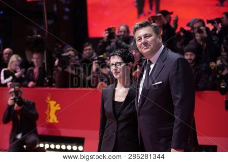 German politician Andreas Geisel and his wife Anke Geisel arrive for the closing ceremony of the 69th Berlinale  Berlin at Berlinale Palace on February 16, 2019 in Berlin, Germany.             