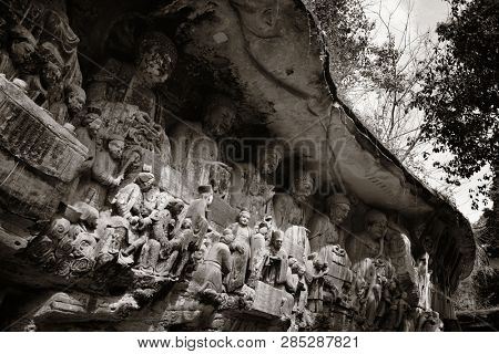 Dazu Rock Carvings as the World Heritage Site located in suburb Chongqing, China