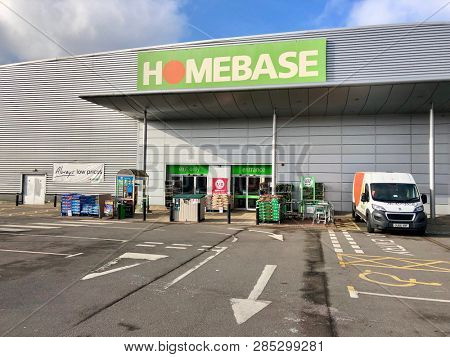 WEST HAMPSTEAD, LONDON - FEBRUARY 20, 2019: Homebase home improvement and garden centre retailer in West Hampstead, North London, UK.