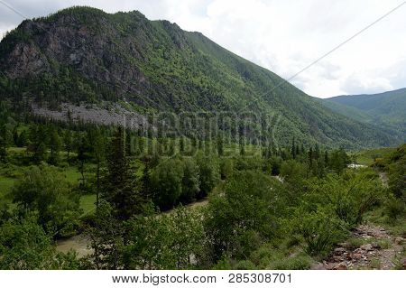 Mountain Landscape By The River Chuya, Altai Republic, Siberia, Russia