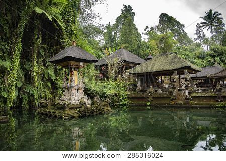 Gunung Kawi Sebatu Temple, Ubud, Bali, Indonesia. The Temple Complex Is Located Within The Highland 