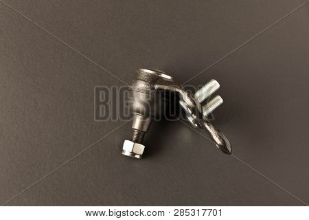 New Car Parts. Ball Joint. Isolated On Black Background