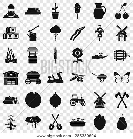 Agronomy Icons Set. Simple Style Of 36 Agronomy Vector Icons For Web For Any Design