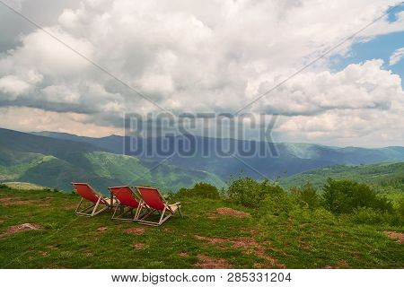 Travel Vacation Mountain Destination. Perfect Mountain Vacation Landscape. Travel Vacations Destinat