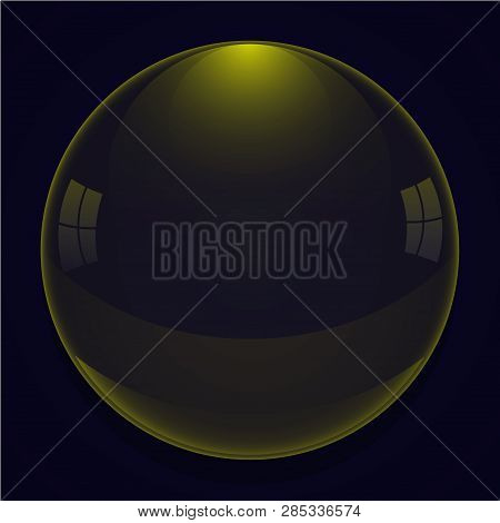 Realistic Fun Yellow Glass Bowl On Blue Background