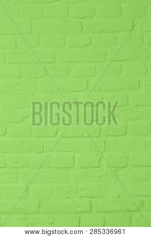 Pastell Bright Green Colored Brickstone Wall, Full Frame, Image Background