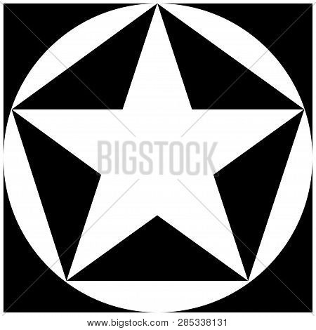 Black And White Star, Pentagon, Circle, Square