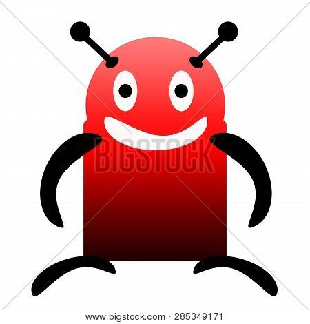 Friendly Smiling Robot Isolated On White Background