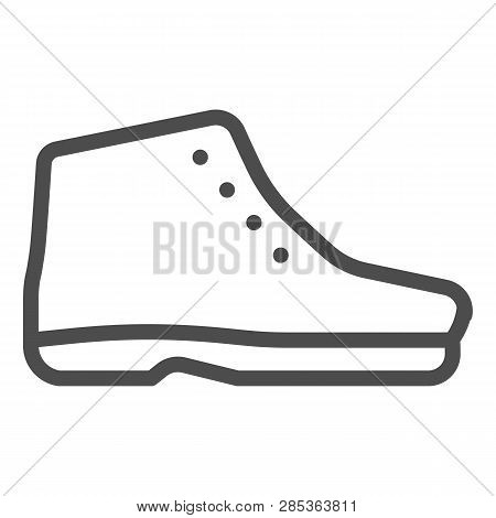 Autamn Boots Line Icon. Cold Season Boots Vector Illustration Isolated On White. Footwear Outline St