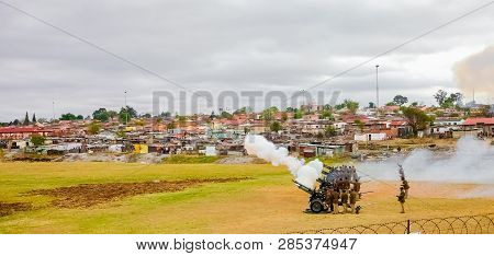 Artillery Cannon Guns On Display At Local Township