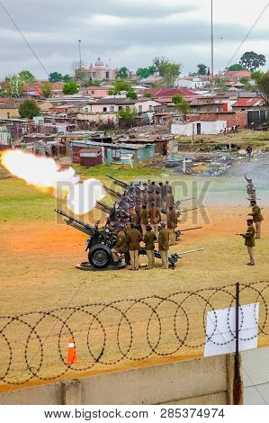 Artillery Cannon Guns On Display At Local Township