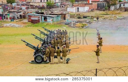 Artillery Cannon Guns On Display At Local Township