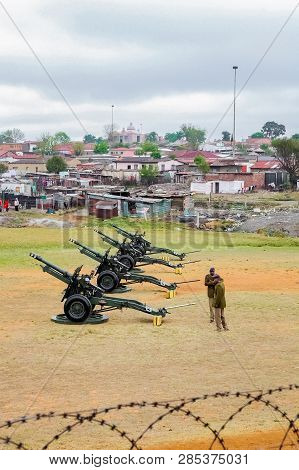 Artillery Cannon Guns On Display At Local Township
