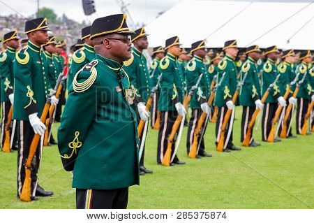 South African Defence Force Soldiers On Parade