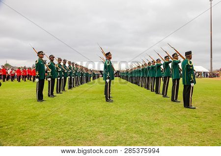 South African Defence Force Soldiers On Parade