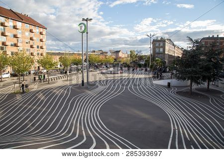 Copenhagen, Denmark - October 4, 2014: Superkilen Park In Norrebro District. Designed By The Arts Gr