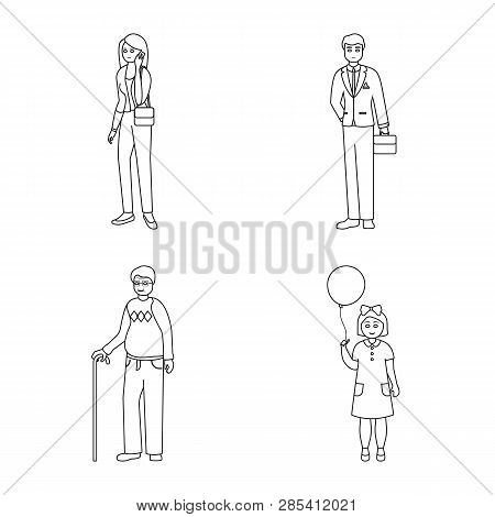 Isolated Object Of Happy  And Character Icon. Collection Of Happy  And Portrait Vector Icon For Stoc