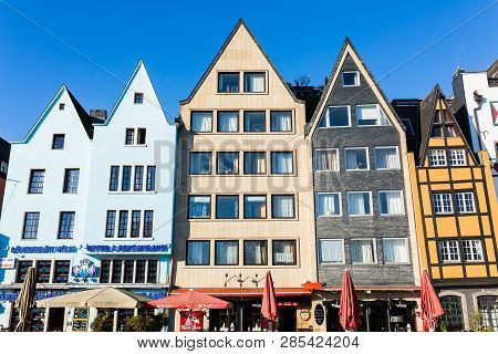 Old Gable Houses In The Old Town Of Cologne, Germany