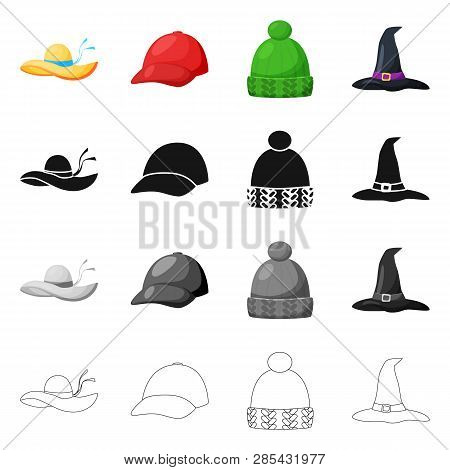 Vector Design Of Clothing And Cap Icon. Collection Of Clothing And Beret Stock Vector Illustration.