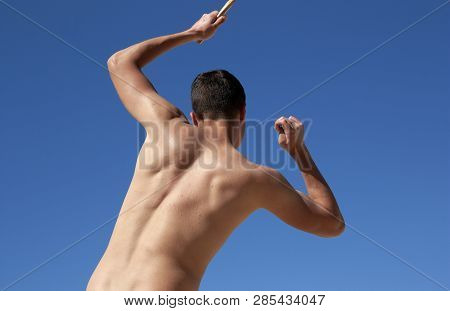 The Guy Plays Matkot On The Beach