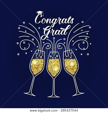 Vector Congratulations Graduates Class Of 2019 Badge. Concept For Shirt, Print, Seal, Overlay Or Sta