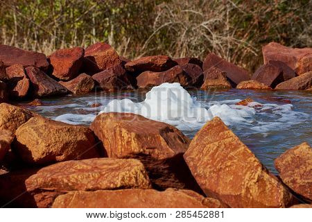 A Cold Water Geyser In The Starting Phase Near Andernach, Germany