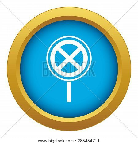No Stopping And Parking Sign Icon Blue Vector Isolated On White Background For Any Design