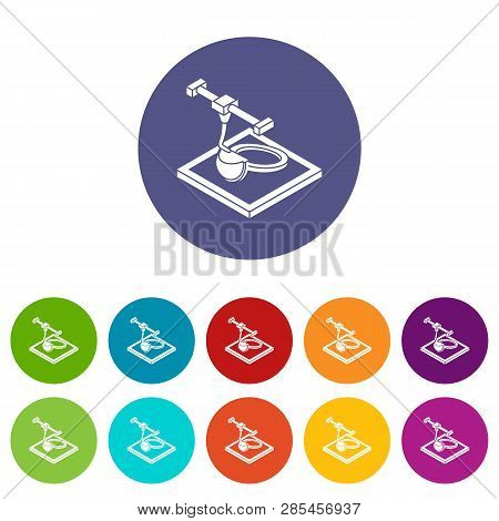Ring D Printing Icons Color Set Vector For Any Web Design On White Background