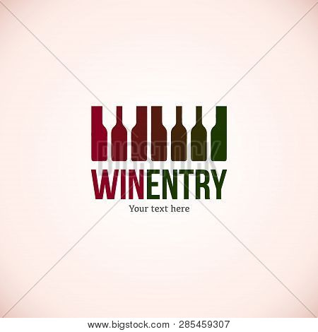 Wine Logo Design Template. Wineglass Vector Icon Illustration. Wine Degustation Tasting.