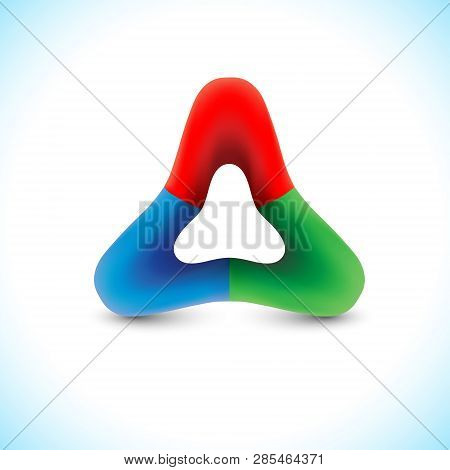 Trigon Sign Illustration. Triangle Shape 3d Logo Image And Abstract Portal