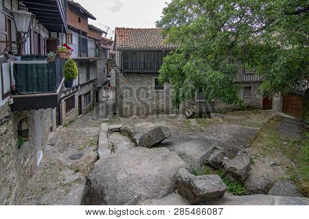 Alberca, Salamanca, Spain; June 2015: Streets And Buildings Of The Medieval Village Of La Alberca In