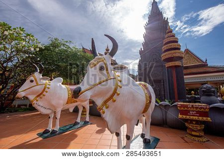 Wat Preah Prom Rath, Siem Reap, Cambodia - October 2018 : Religious Place Name Preah Prom Rath Templ