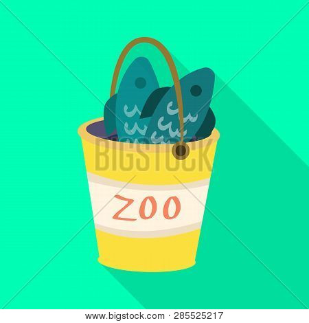 Vector Design Of Bucket And Fish  Sign. Set Of Bucket And Fishing Vector Icon For Stock.