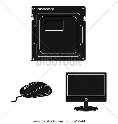 Isolated Object Of Laptop And Device Symbol. Set Of Laptop And Server Stock Symbol For Web.