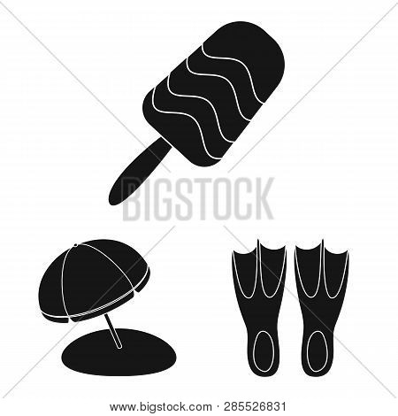 Isolated Object Of Equipment And Swimming Symbol. Collection Of Equipment And Activity Stock Vector 