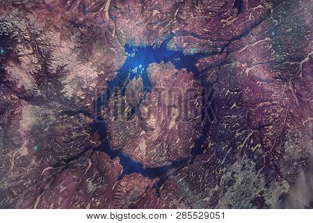 Manicouagan Impact Crater, The 50-mile Diameter Structure Was Distant Past Left By A Massive Meteori
