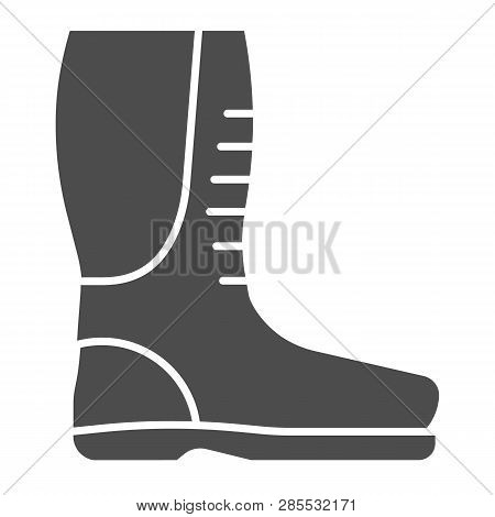 Autamn Boots Solid Icon. Rubber Boots Vector Illustration Isolated On White. Protective Footwear Gly