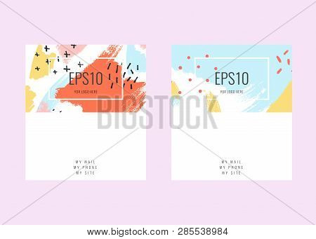 Stock Vector Creative Namecard With Abstract Geometric Backgrounds Trendy.