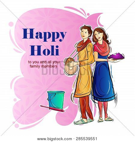 Indian People Playing India Festival Of Color Happy Holi Background